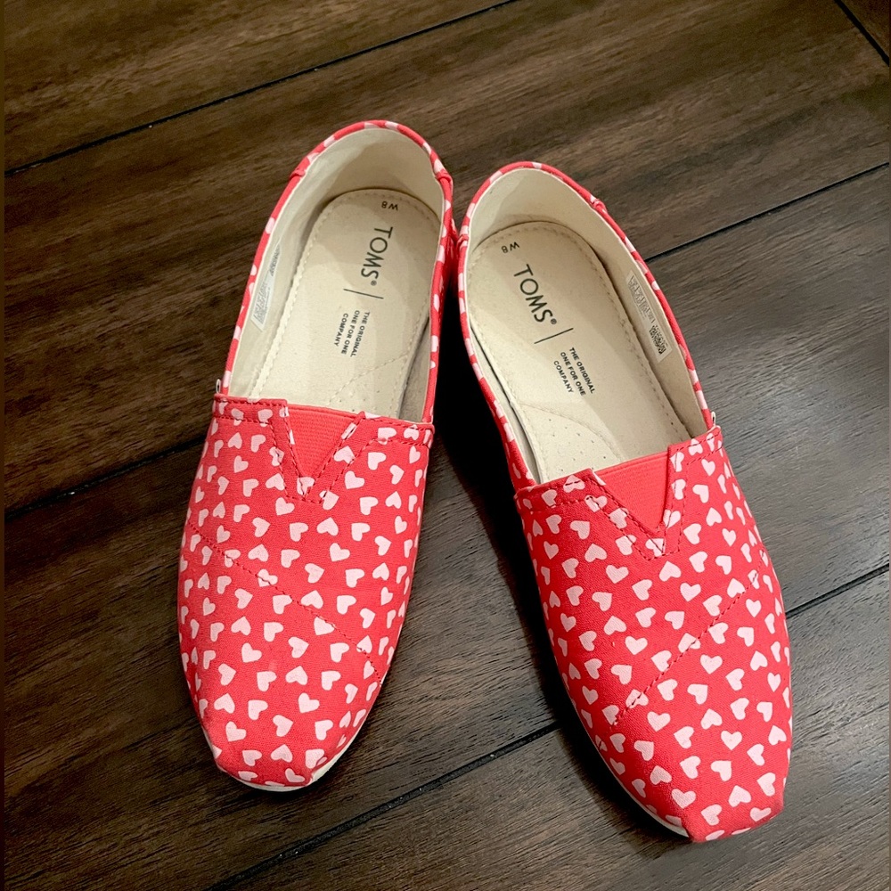 Toms Heart Print Flats - Picture 2 of 7